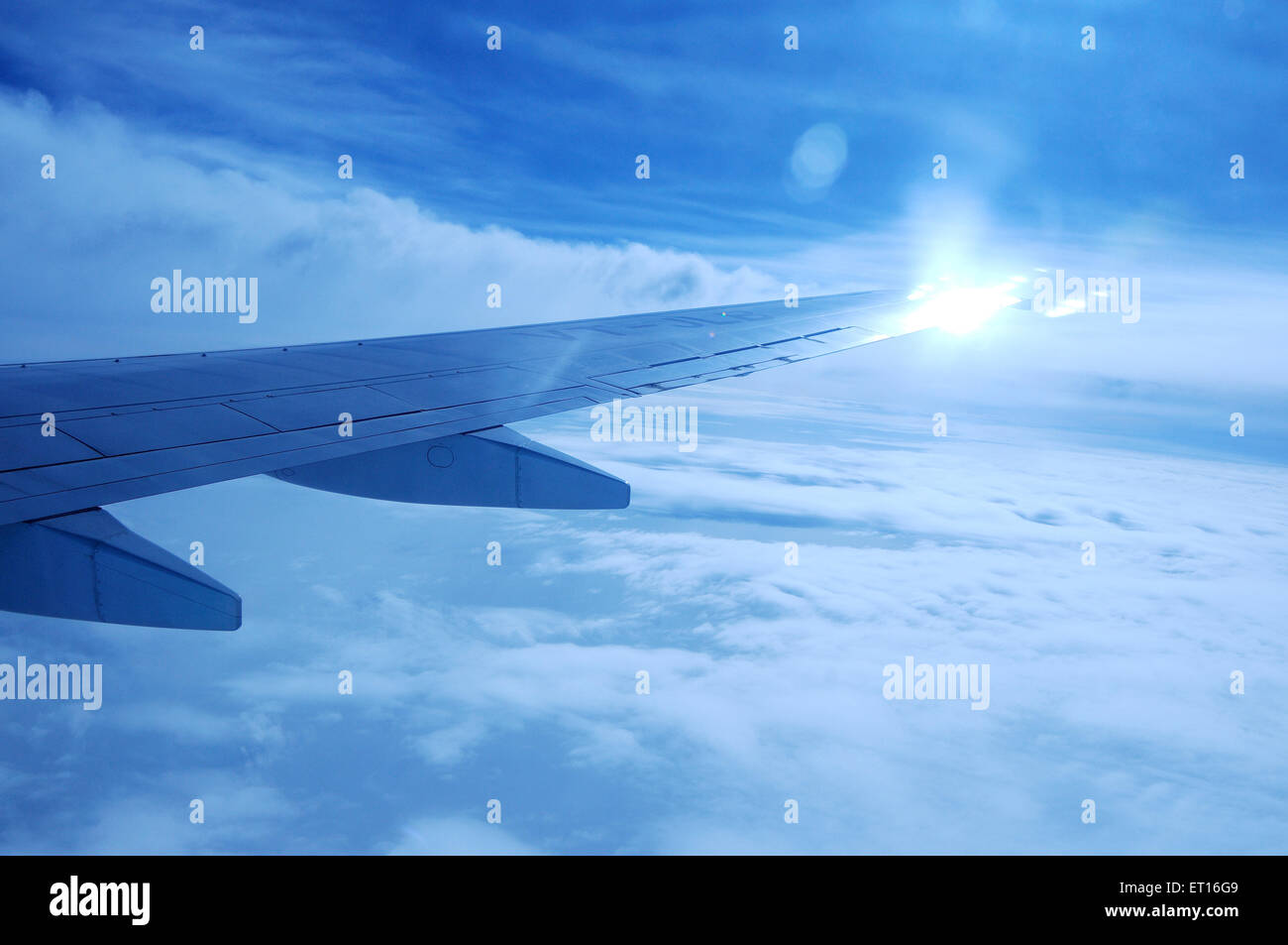 Top view from plane window ; India Stock Photo