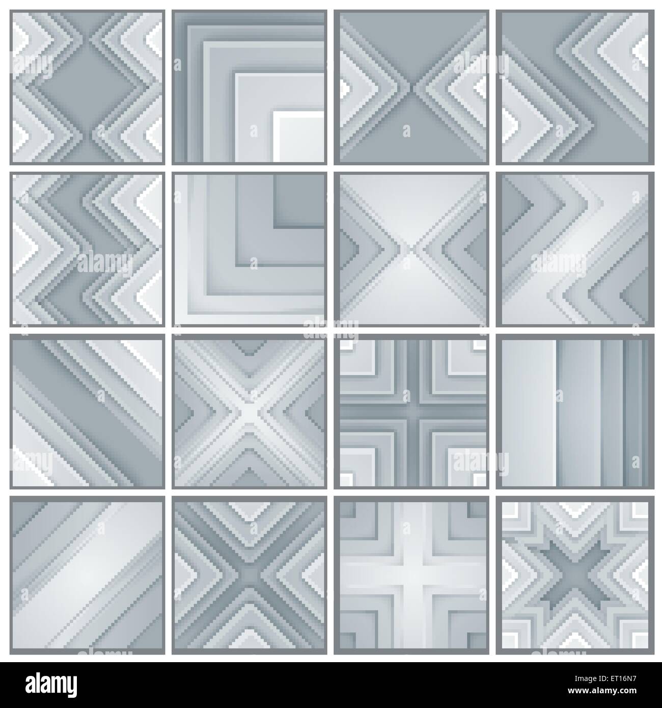 Set of abstract gray and white triangle and rectangle shapes