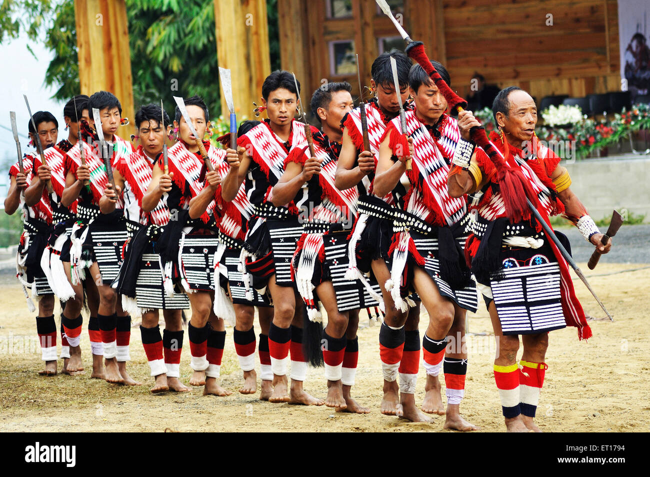 Naga tribe at hornbill festival ; Kohima ; Kisama village ; Nagaland ; North East ; India Stock Photo