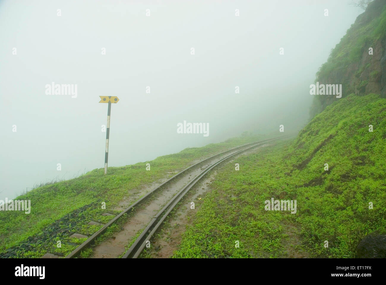 Railway track ; Neral to Matheran ; Maharashtra ; India Stock Photo