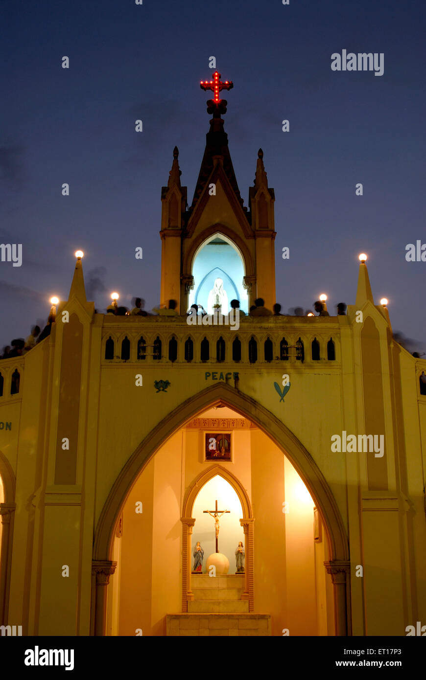 Mount Mary basilica of Our Lady at Bandra West Hill Road ; Bombay Mumbai ; Maharashtra ; India No MR Stock Photo