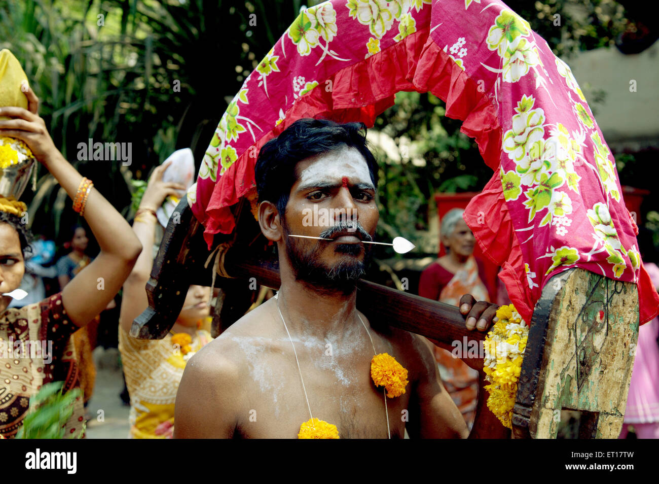 Man Celebrating Murgan Ayyappa Mumbai Maharashtra India Asia Stock Photo