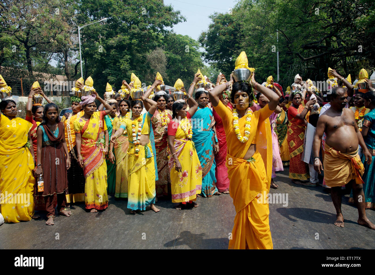 Thaipusam festival, Thaipoosam festival, tongue pierced with small spear, Murugan festival, Vaikasi Visakam, Ayyappa, India Stock Photo