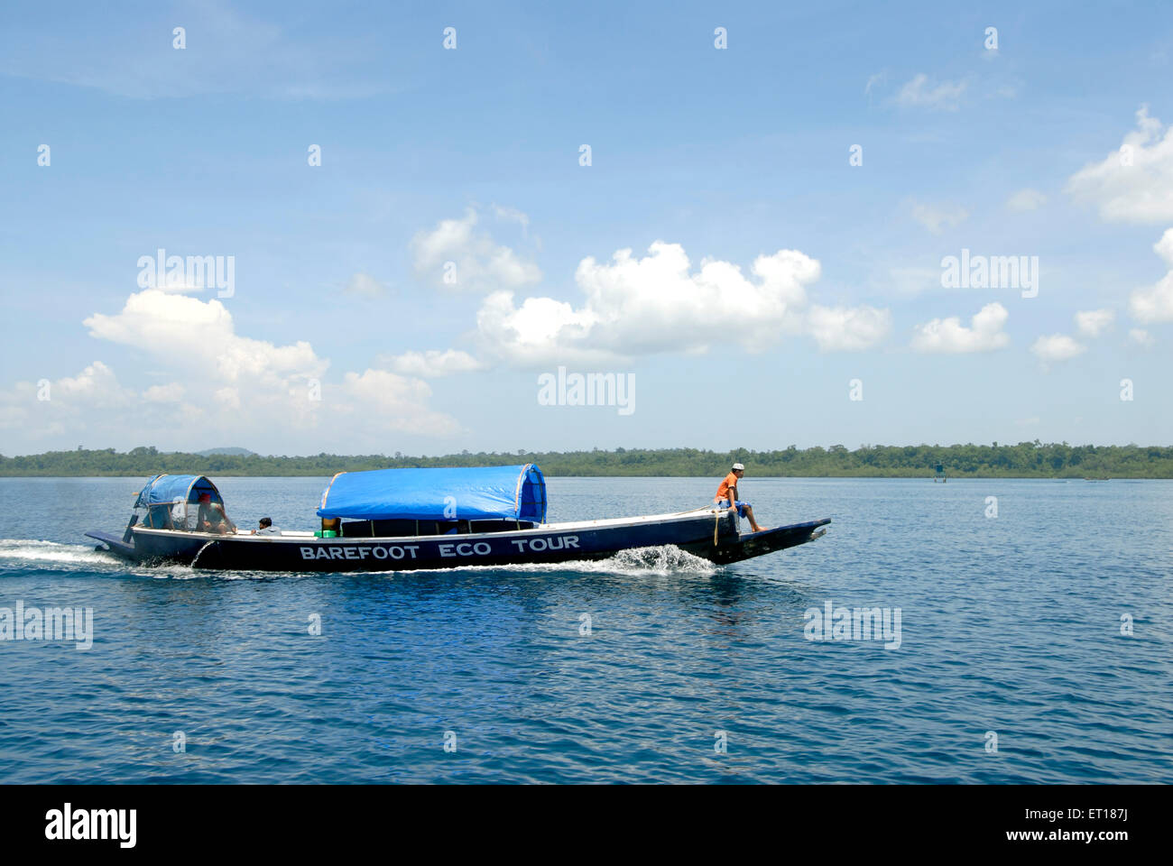 Barefoot Eco Tour boat, Radhanagar beach, Havelock Island, Port Blair, Andaman and Nicobar Islands, Union territory of India, UT, India, Asia Stock Photo