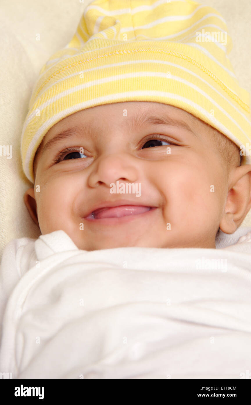 Indian Baby Smiling - Model Release # 736LA Stock Photo