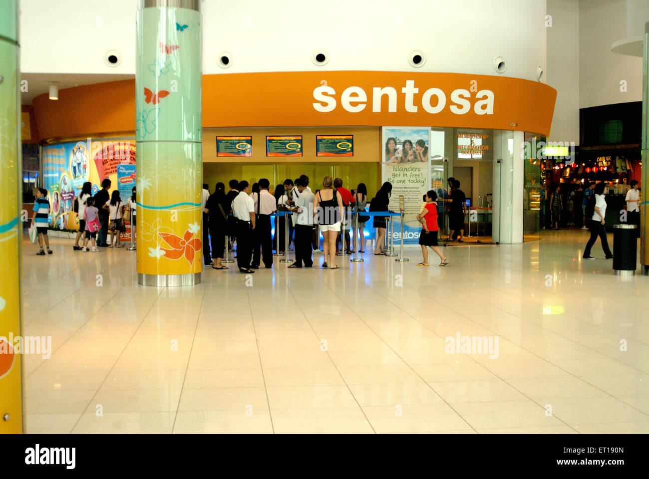 People at Sentosa station ; Singapore Stock Photo