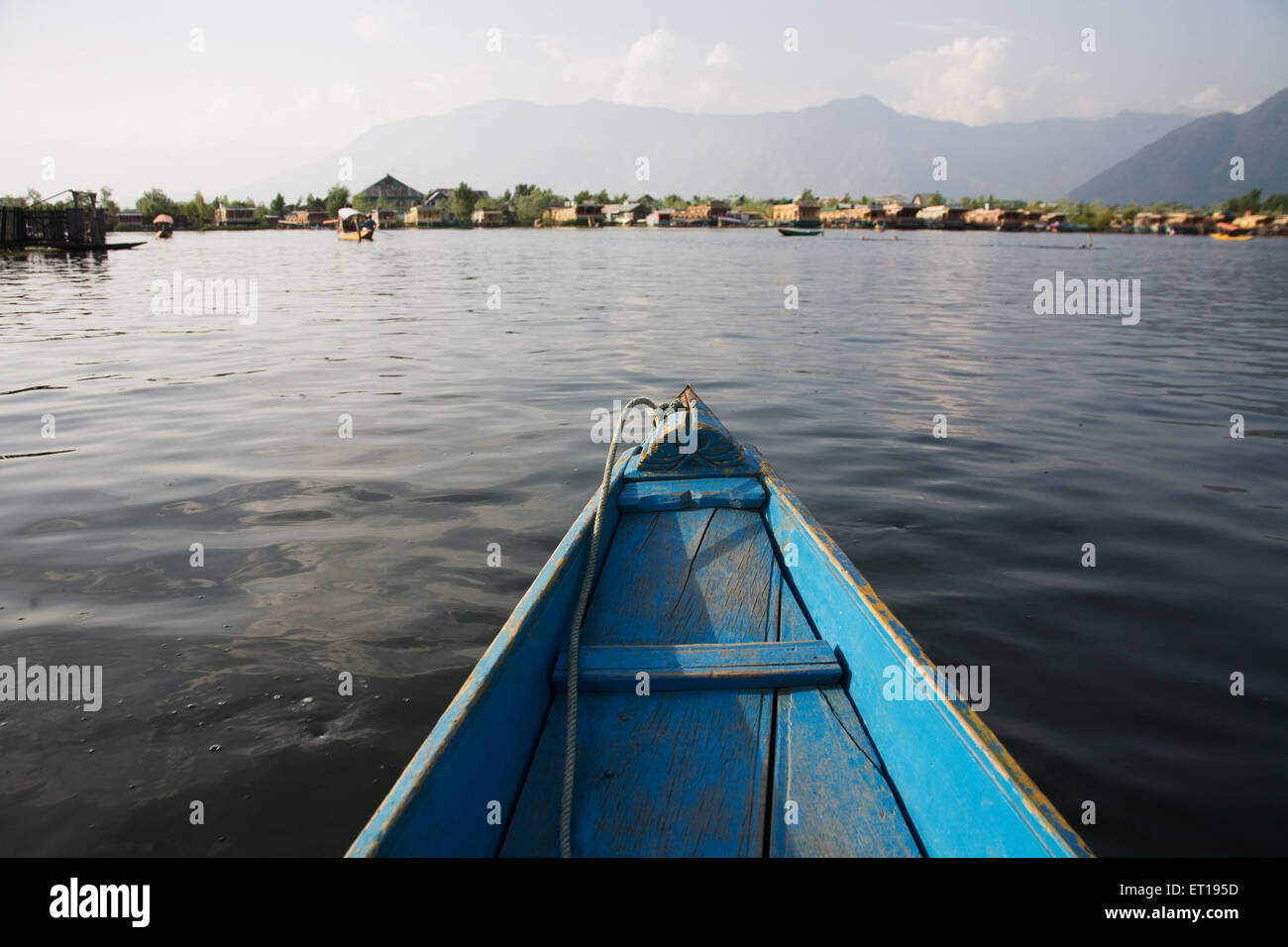 Part of blue boat in dal lake ; Srinagar ; Jammu and Kashmir ; India Stock Photo