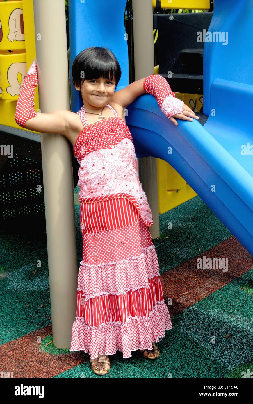 Indian young girl child in modern fashion dress standing MR 364 rmm 167152 Stock Photo Alamy