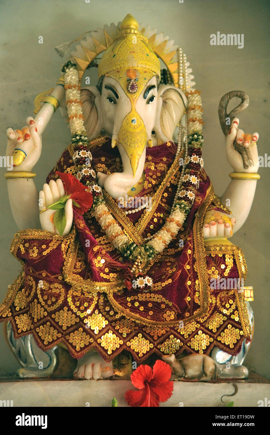 Lord Ganesh Marble statue India Stock Photo