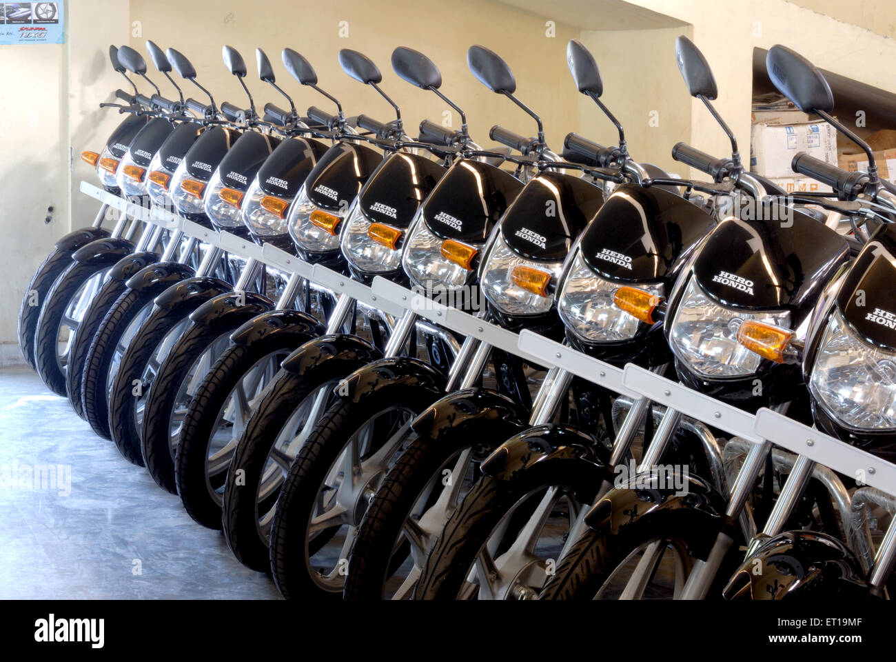 Bike parked in showroom Stock Photo