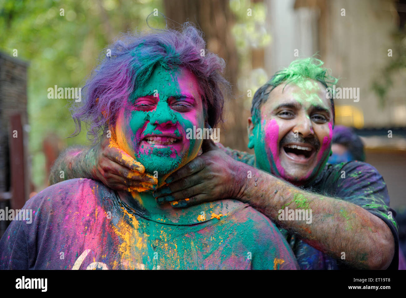 woman and man celebrating holi festival MR#364 Stock Photo