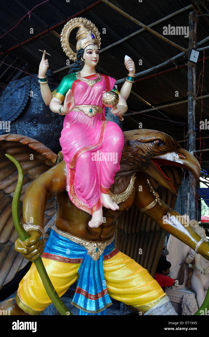 Dasera Festival Durga Sitting on Eagle Mumbai Maharashtra India Asia Stock Photo