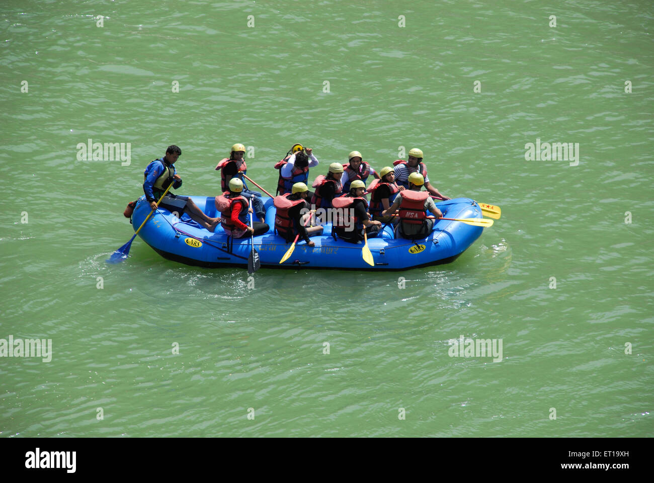 River rafting in ganges ganga Rishikesh Uttaranchal Uttarakhand India Stock Photo
