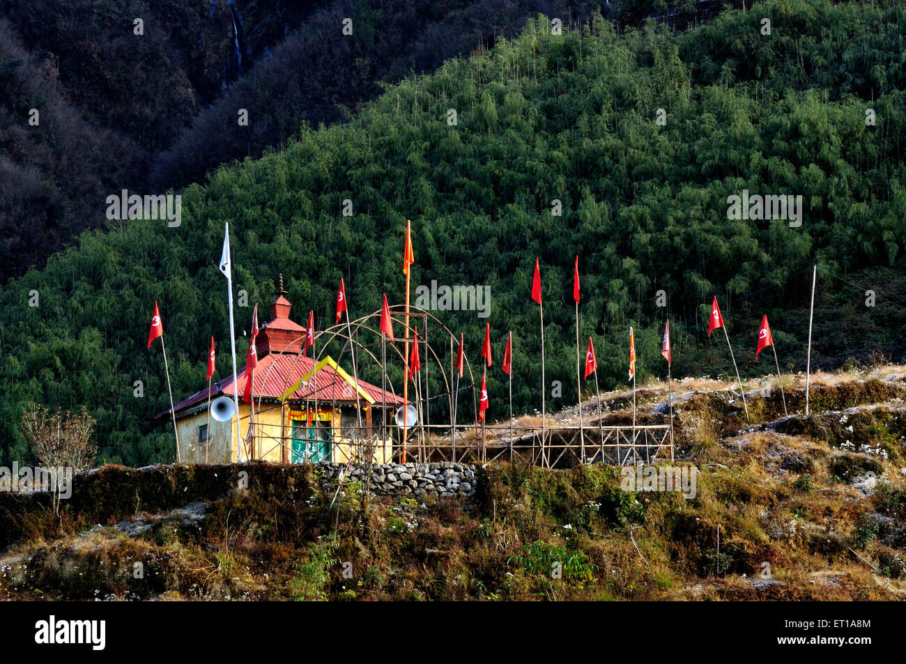 Hindu Mandir at Dzuluk Village Sikkim India Stock Photo