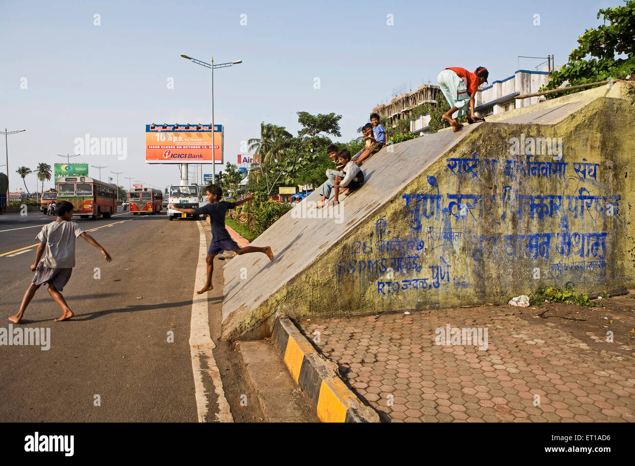 children playing sliding, Bombay, Mumbai, Maharashtra, India, Asia, Asian, Indian Stock Photo