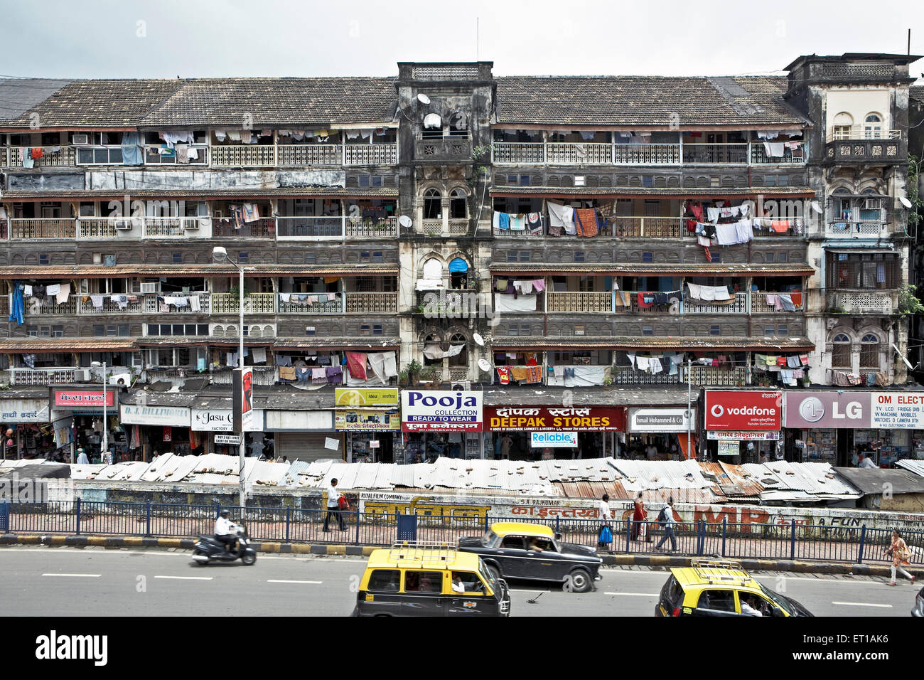 Residential chawl, Bombay, Mumbai, Maharashtra, India, Asia, Asian, Indian Stock Photo