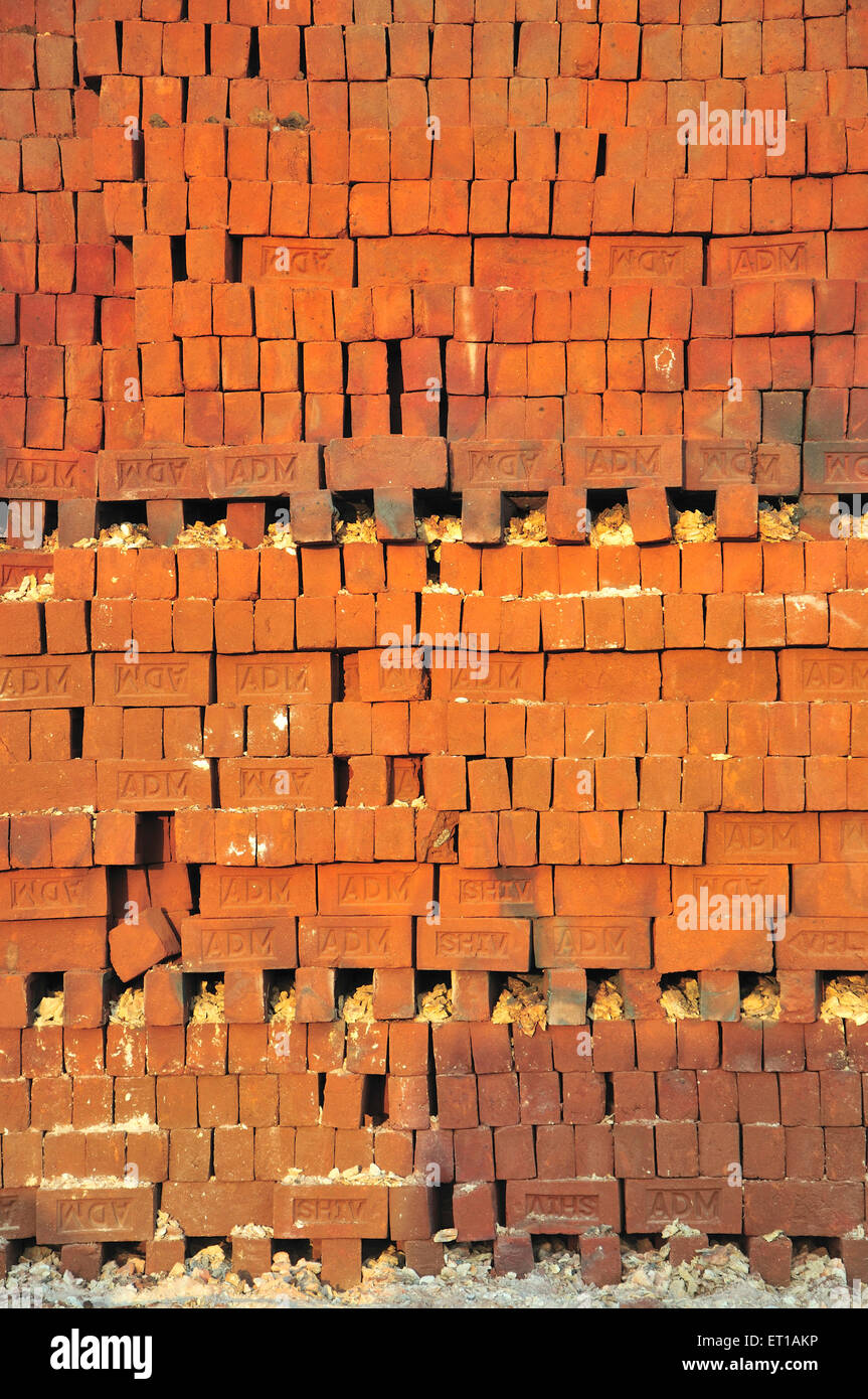 Bricks in brick factory ; Karjat ; district Raigad ; Maharashtra ; India Stock Photo