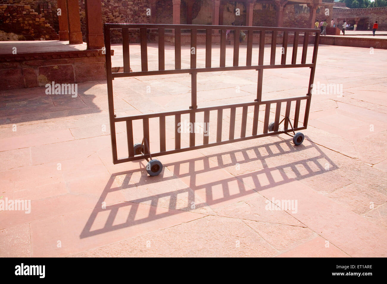 Iron fence ; old fort ; Mughal architecture ; Fatehpur Sikri ; Uttar Pradesh ; India Stock Photo