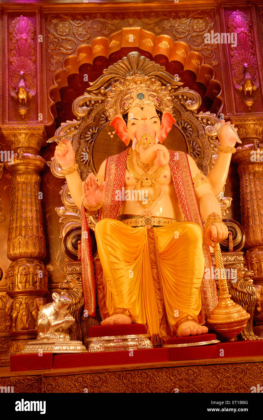 Lalbaugcha Raja in ganesh festival ; Bombay Mumbai ; Maharashtra ; India 2009 Stock Photo