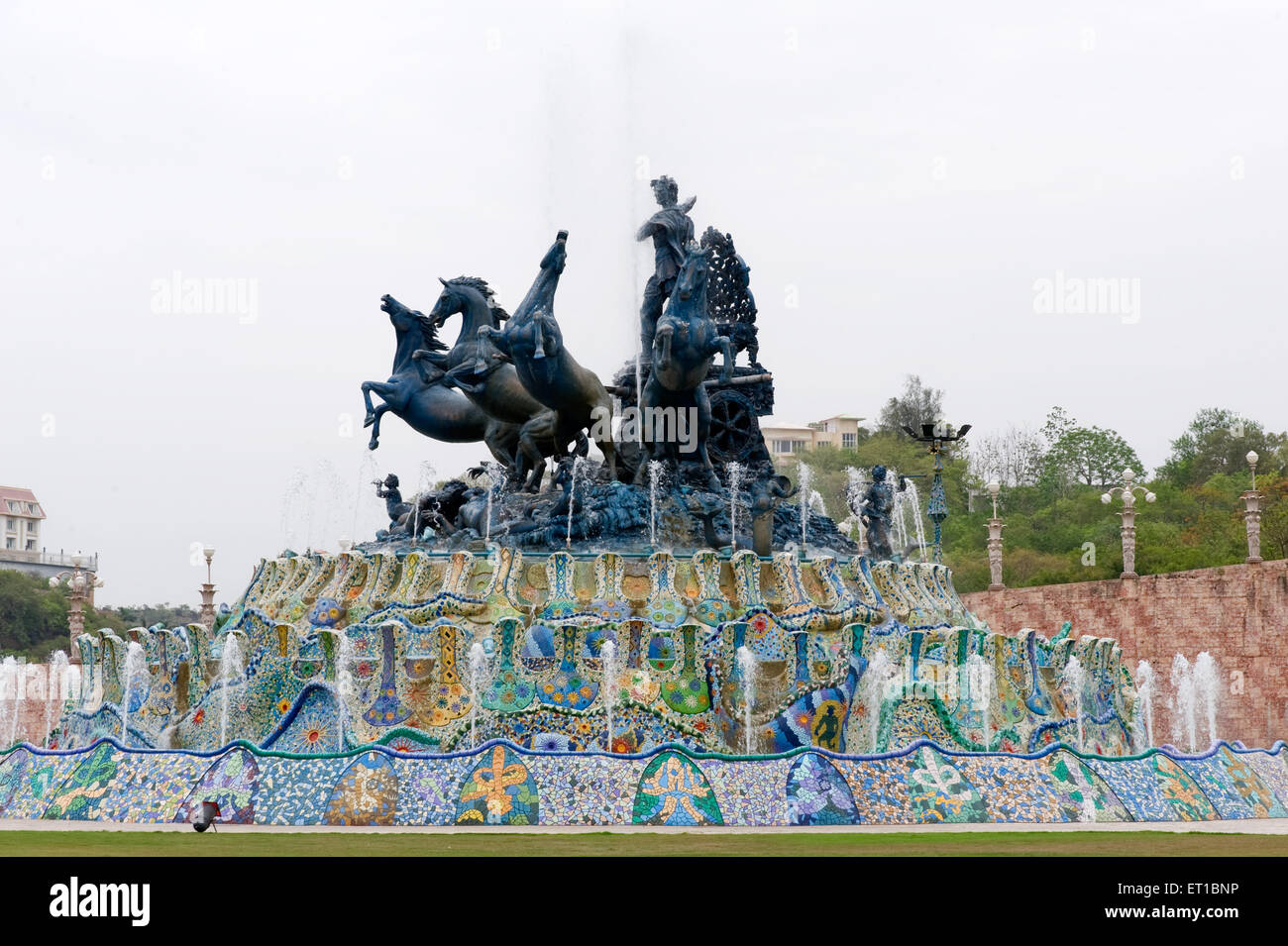 Roman style statue with water fountain at ramoji film city ; Hyderabad
