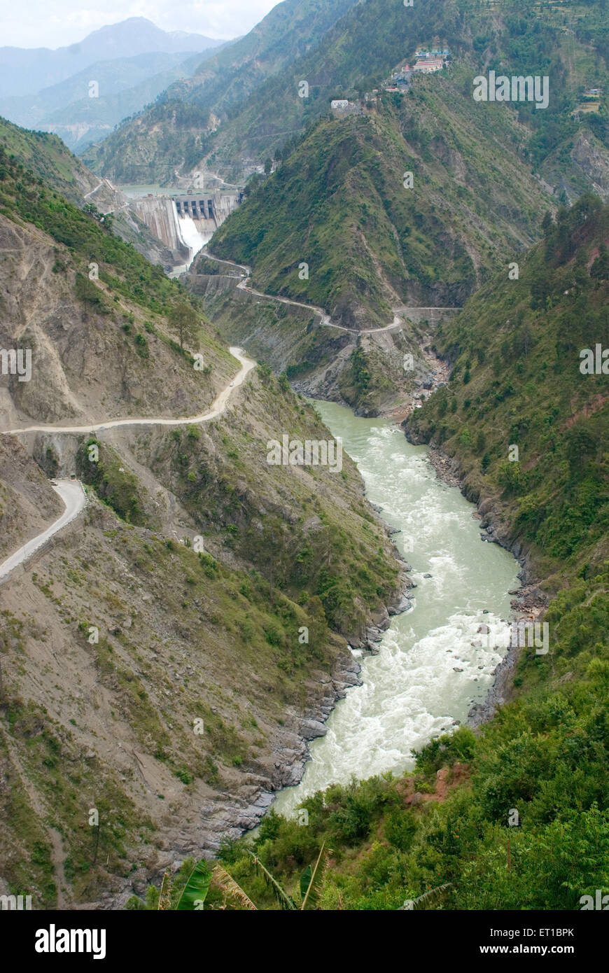 Dam under construction hill on Jammu Srinagar road Jammu & Kashmir India Asia Stock Photo