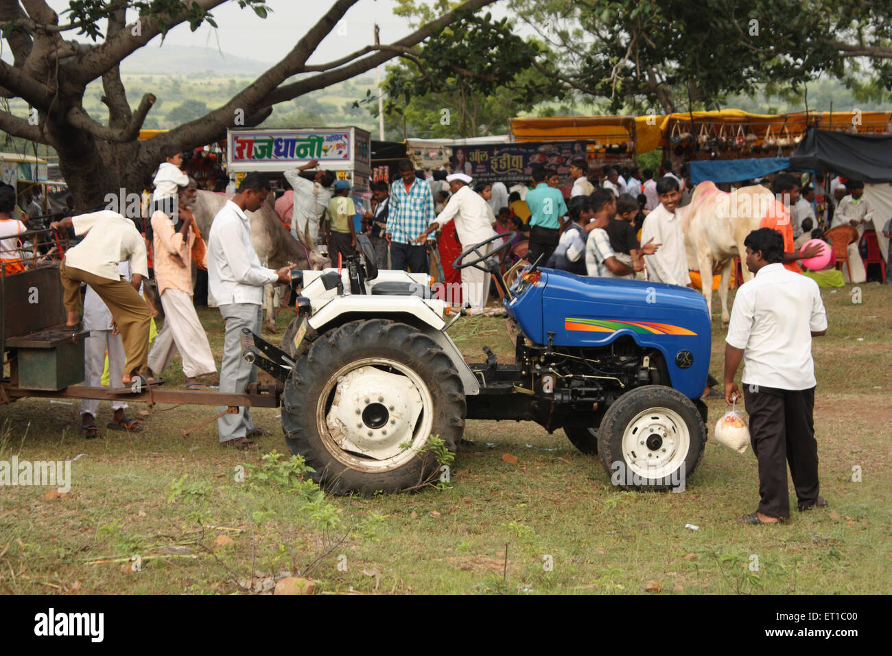 Tractor at fair Sawarde Sangli Maharashtra India Stock Photo