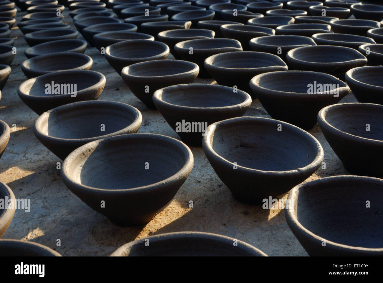pottery, clay diya, Diwali festival, Jodhpur, Rajasthan, India, Asia Stock Photo