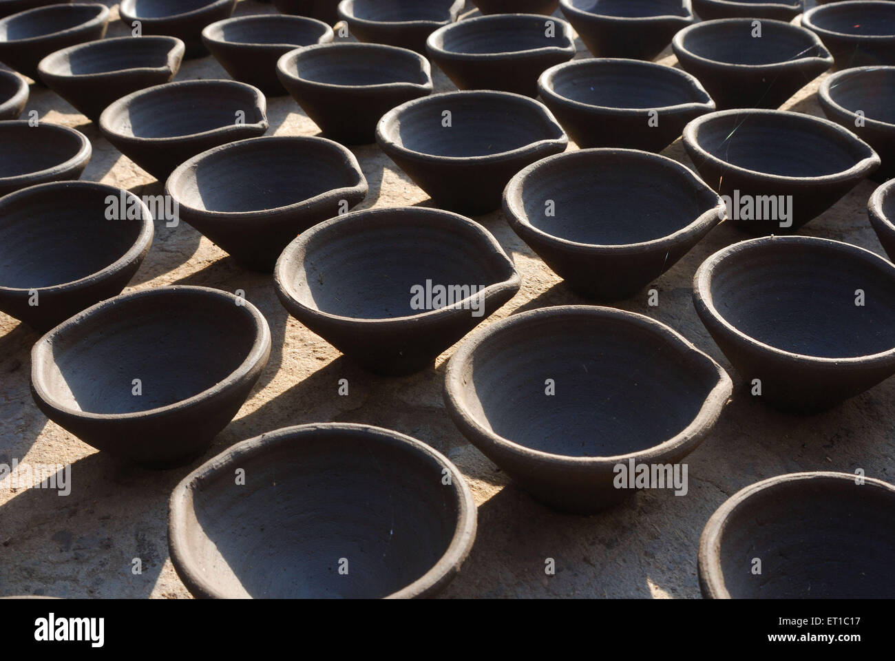 pottery, clay diya, Diwali festival, Jodhpur, Rajasthan, India, Asia Stock Photo