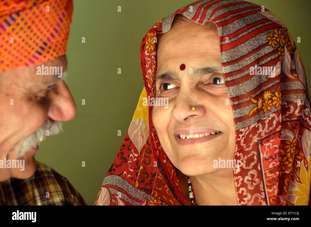 Indian old couple Jodhpur Rajasthan India Asia MR#704 Stock Photo