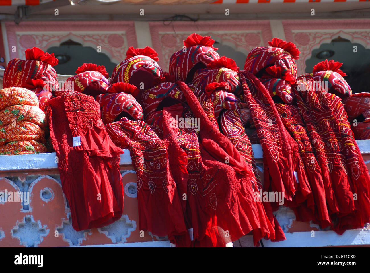 Indian Rajasthani Turbans Jaipur Rajasthan India Asia Stock Photo