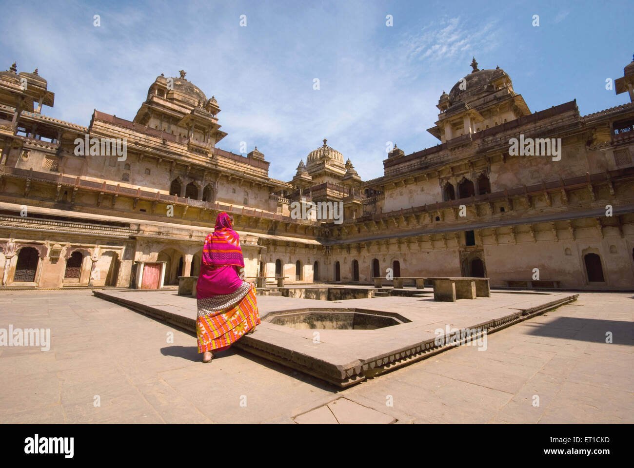 Raja or Jahangir Mahal , Orchha , Madhya Pradesh , India Stock Photo
