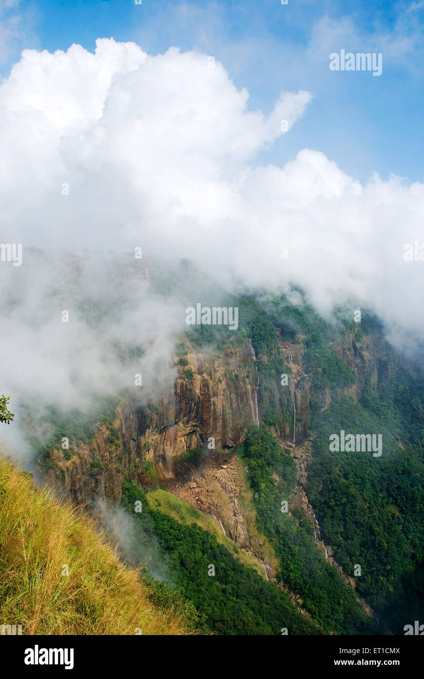 Green valley of Seven Sisters fall ; Seven Sisters Waterfall