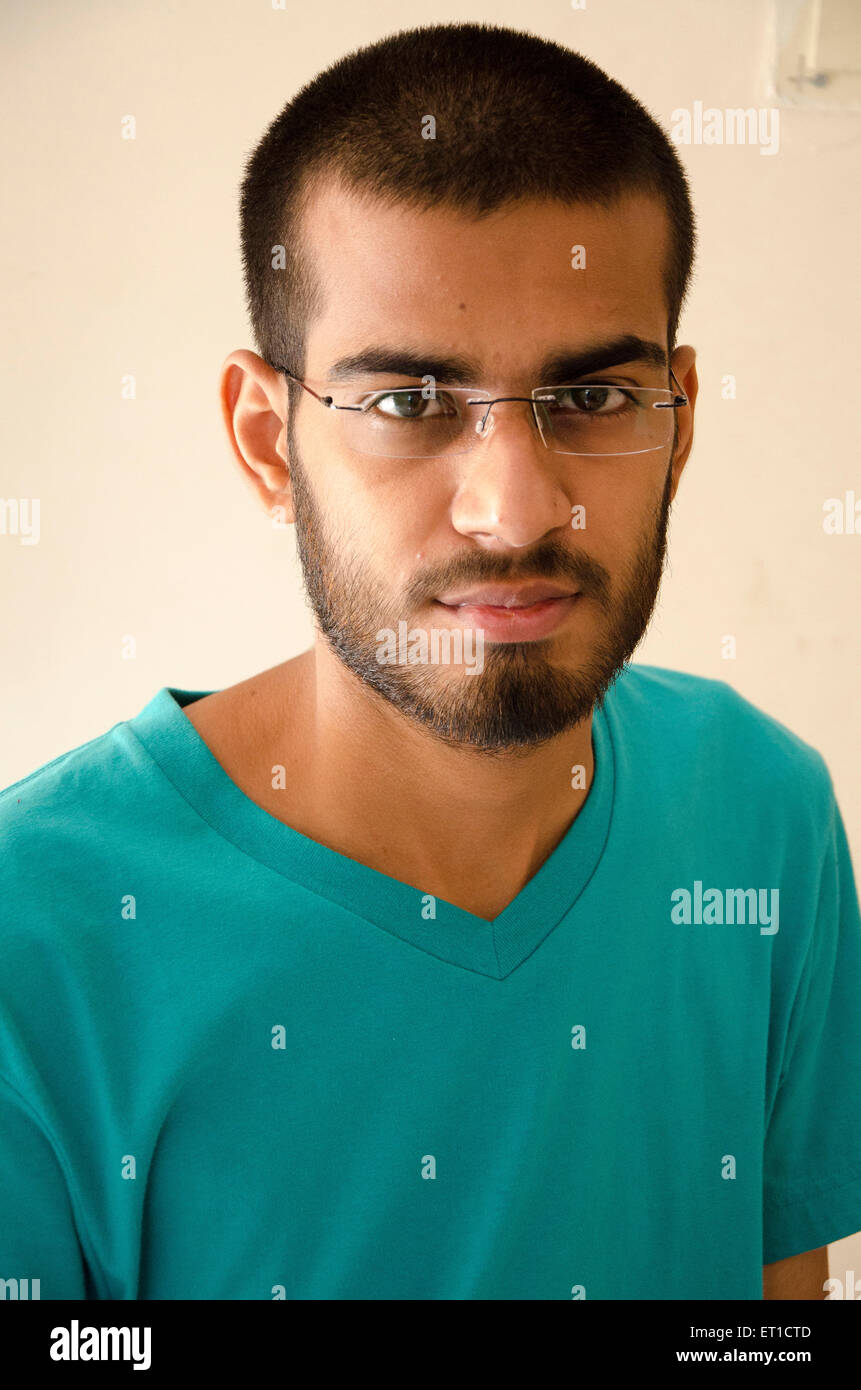 young boy with moustache and beard in Jodhpur Rajasthan India Asia MR#704 Stock Photo