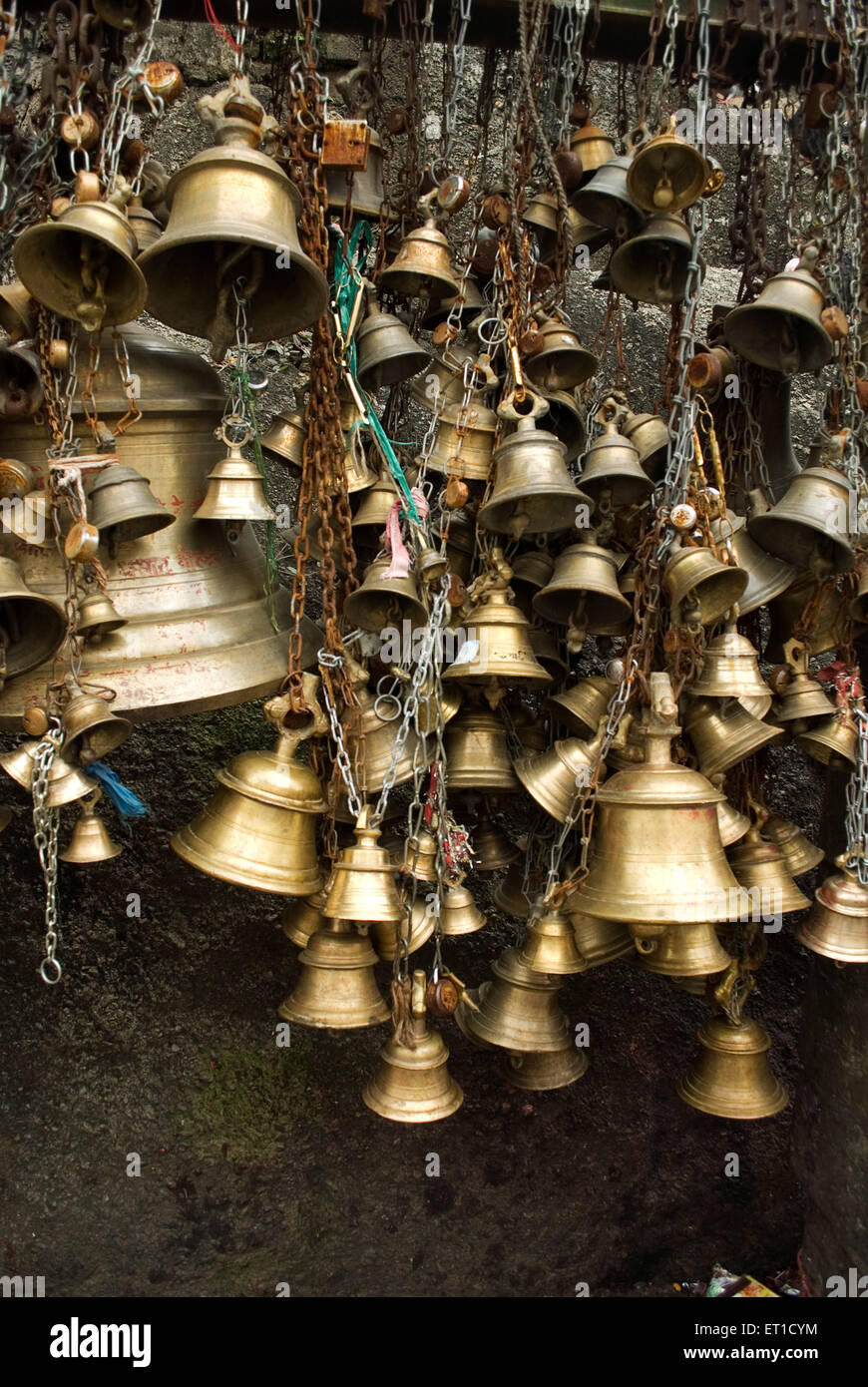 Bells of faith in kamakhya shaktipeeth temple Guwahati Assam India Stock Photo