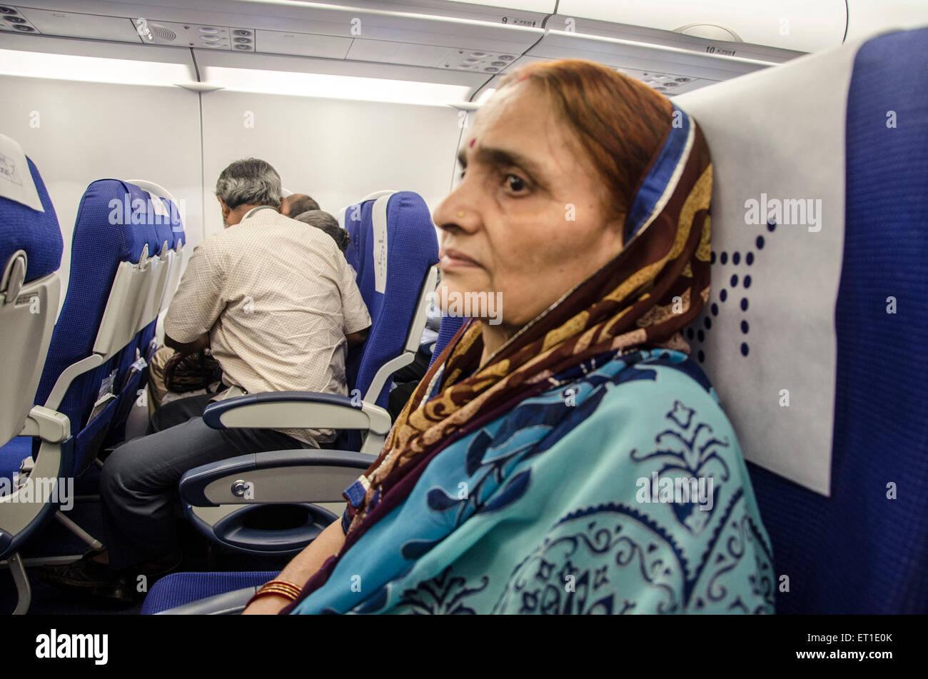 Passengers in Airplane Kolkata West Bengal India Asia MR#'704 Stock Photo