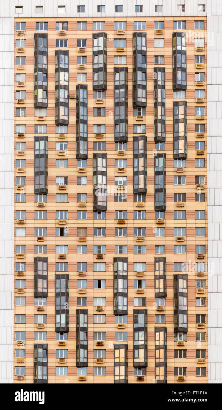 Fragment of the multistorey apartment building in Moscow, Russia Stock Photo