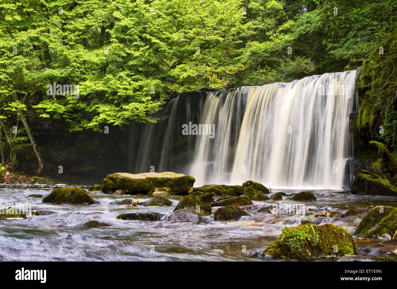 Brecon Beacons National Park waterfalls in Wales at England Stock Photo