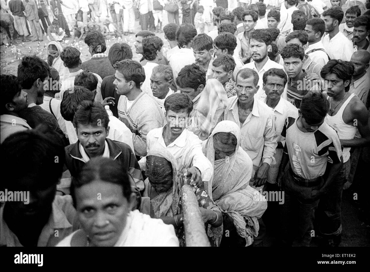 Dalits at Chaityabhoomi to pay homage to Dr. Ambedker on 6th December ; Dadar ; Bombay ; Mumbai ; Maharashtra ; India ; Asia Stock Photo