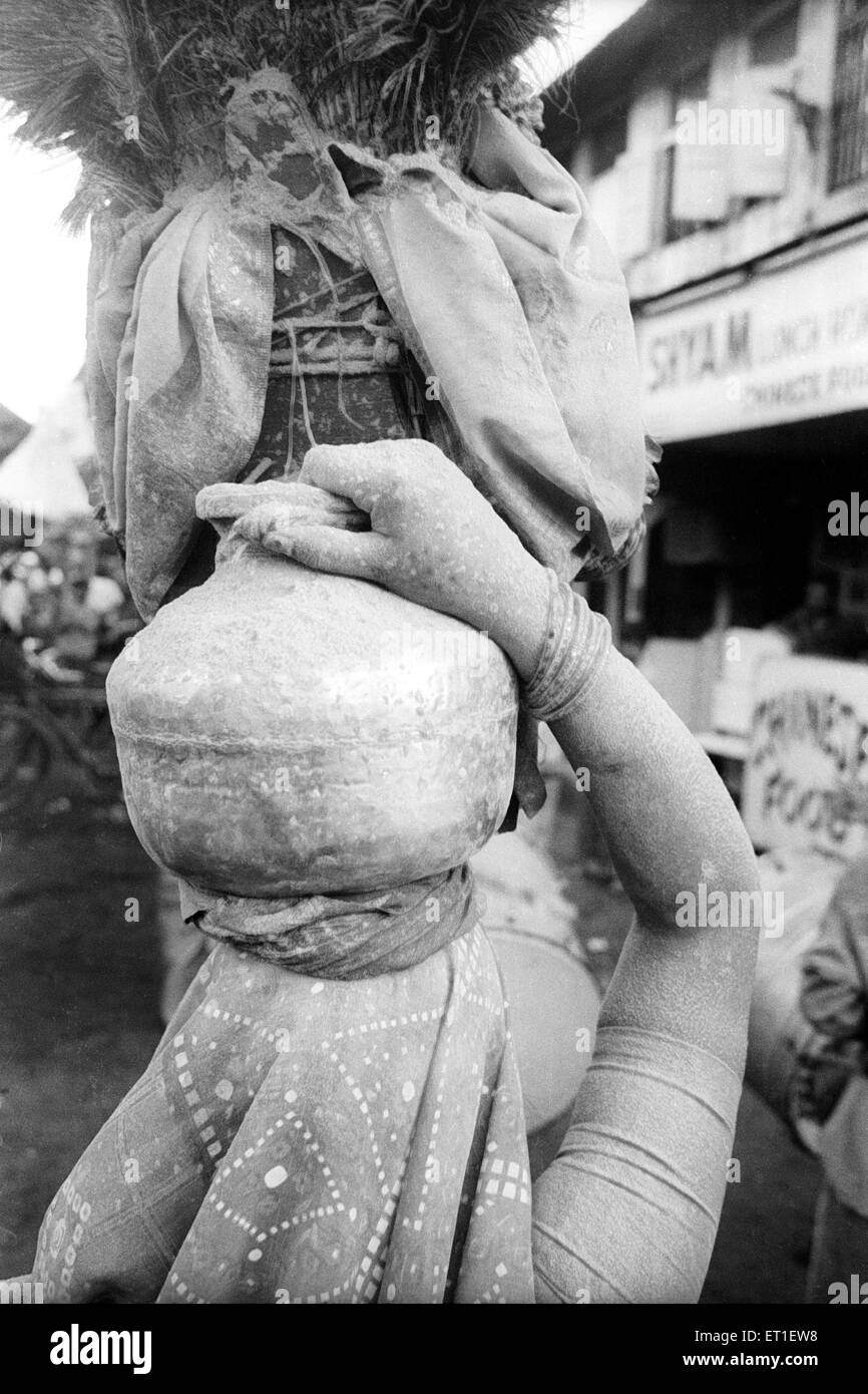 Devdasi celebrating Yellamma festival at Kamathipura ; Bombay Mumbai ; Maharashtra ; India Stock Photo