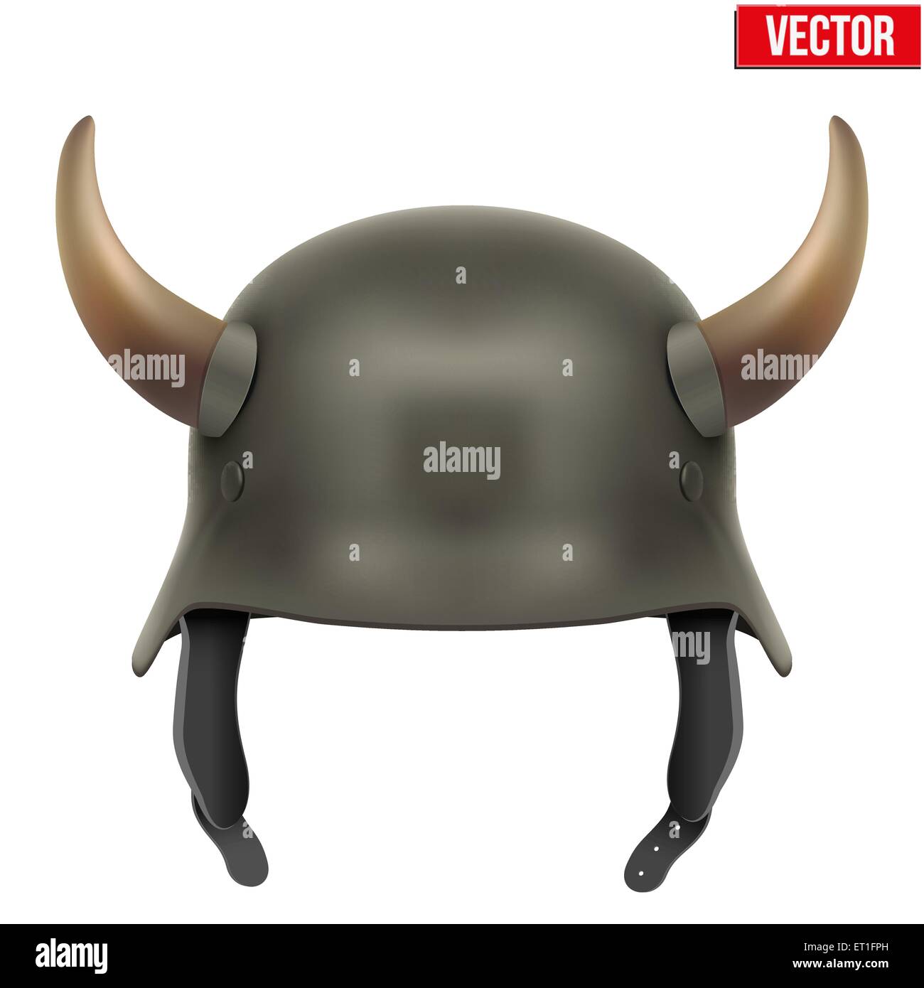 German Army helmet with horns. Stock Vector