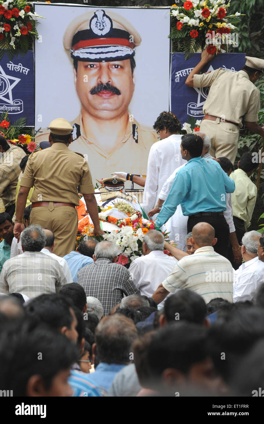 Homage, Hemant Karkare, Chief Anti Terrorism Squad, killed 2008 Mumbai terrorist attack, Bombay, Mumbai, Maharashtra, India Stock Photo