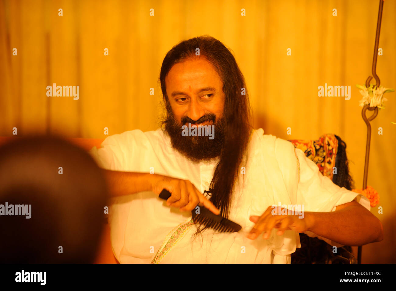 Ravi Shankar, Indian yoga guru, spiritual leader, Sri Sri, Guru ji, Gurudev, Guruji, India, Asia Stock Photo