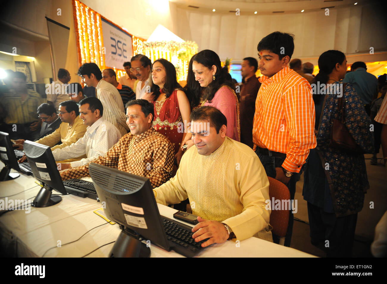 BSE ; Bombay Stock Exchange ; interior ; Bombay ; Mumbai ; Maharashtra ; India ; Asia Stock Photo