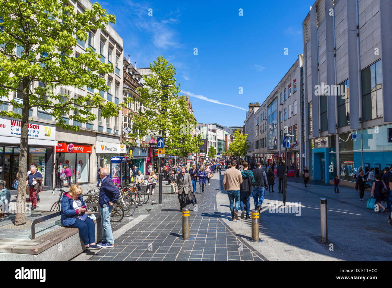 Shops on Lord Street in the city centre, Liverpool, Merseyside, England, UK Stock Photo