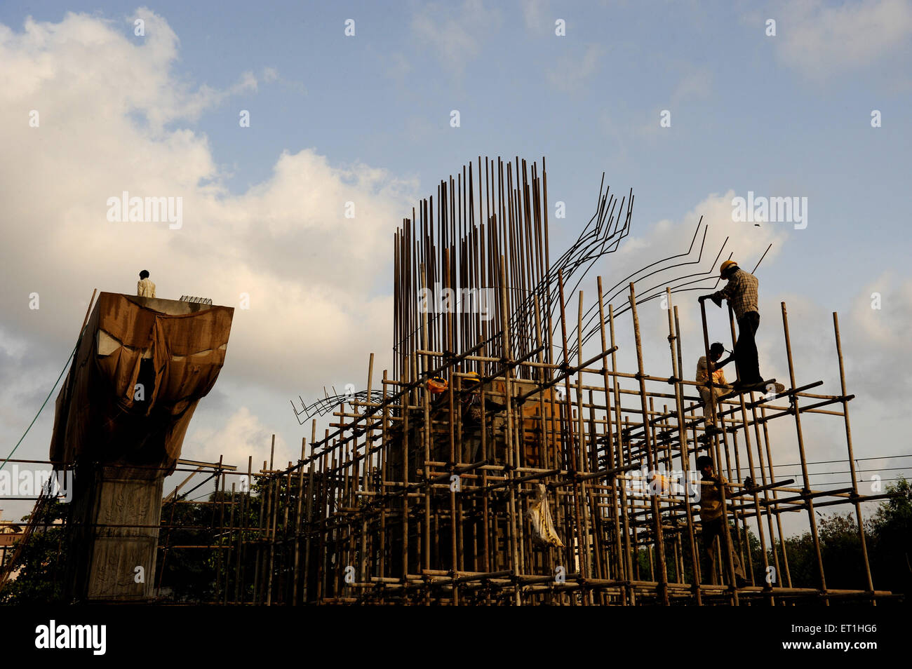 Construction of bridge ; Bombay Mumbai ; Maharashtra ; India Stock