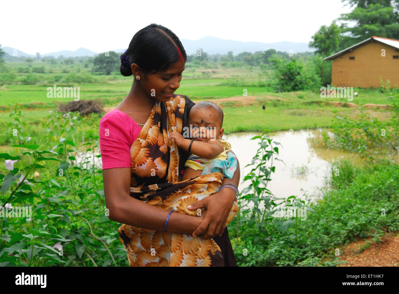 Ho tribes mother and child ; Chakradharpur ; Jharkhand ; India NO MR Stock Photo