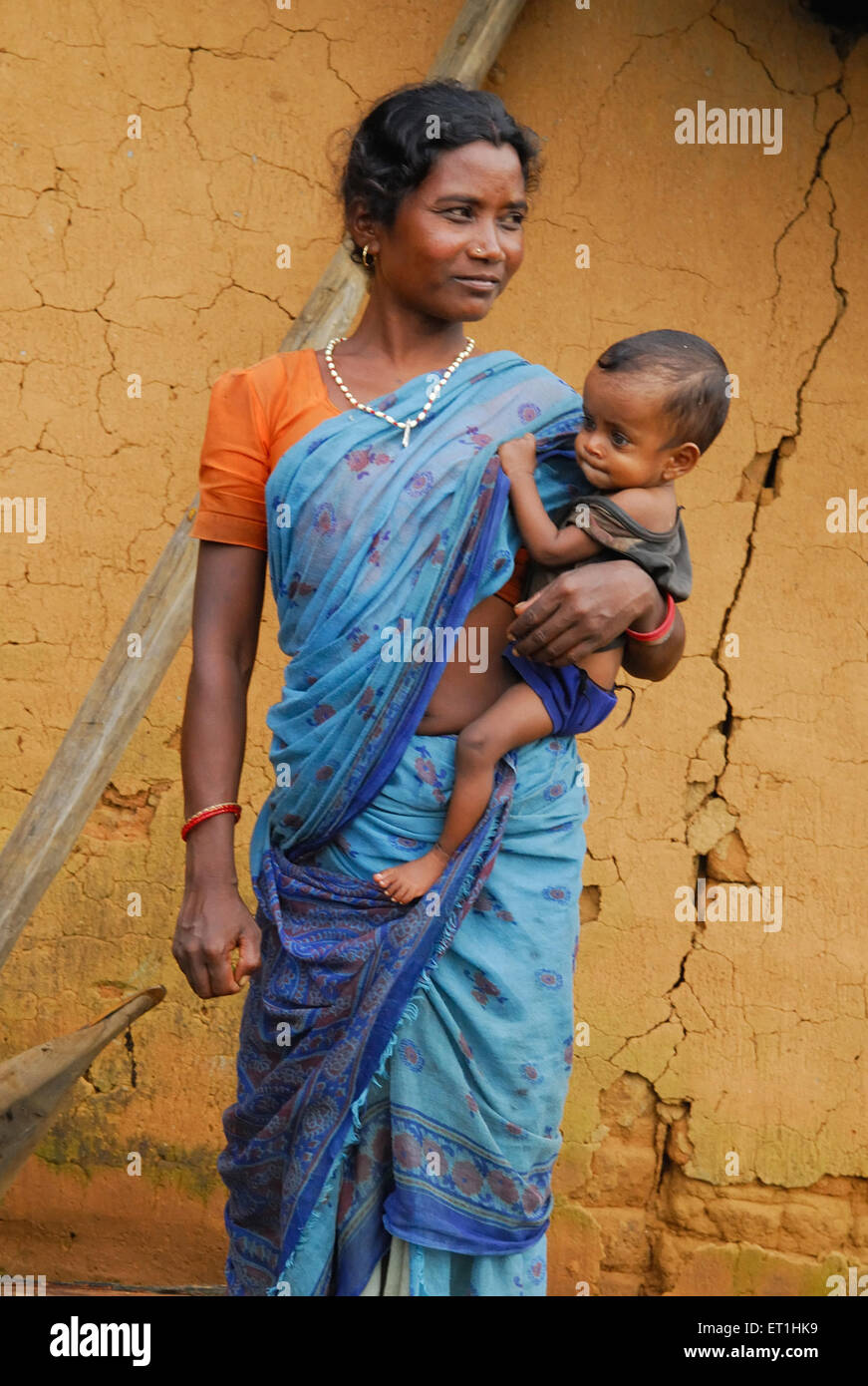 Ho tribes mother and child ; Chakradharpur ; Jharkhand ; India Stock Photo