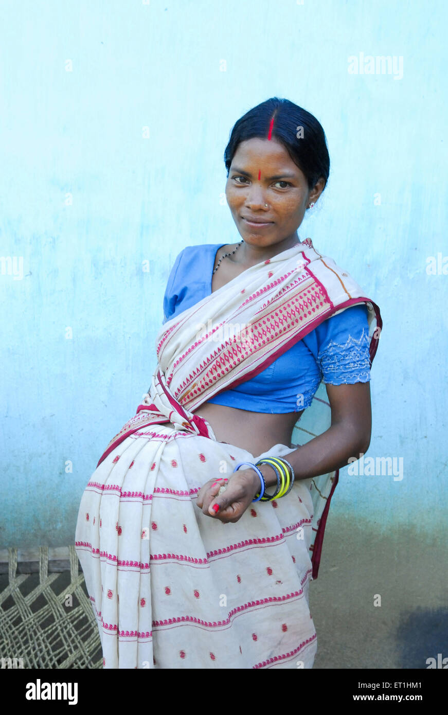 Ho tribes pregnant woman ; Chakradharpur ; Jharkhand ; India ; Asia Stock Photo
