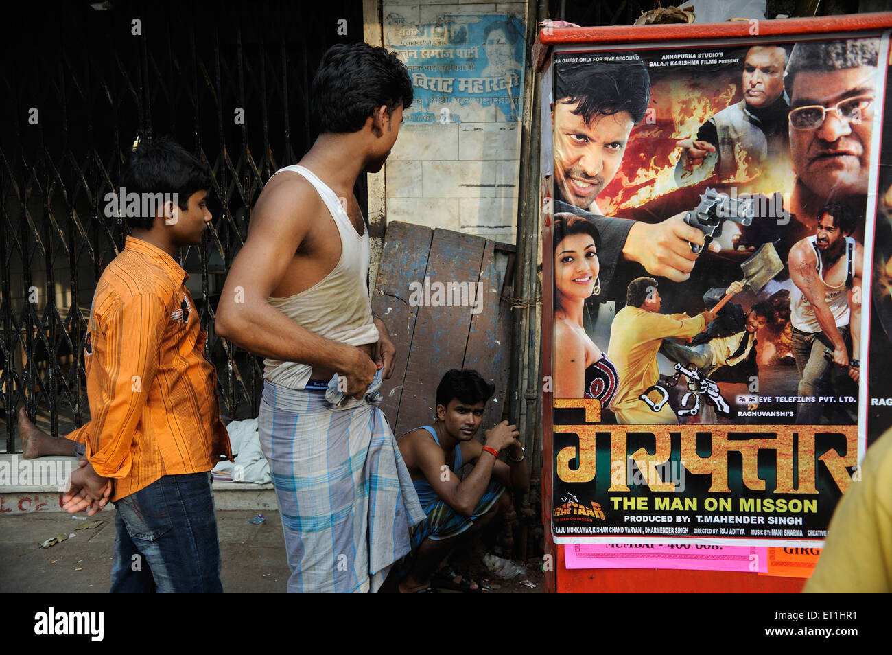 Hindi film poster; Kamathipura; Lal Bazar; red light area; Grant Road; Bombay; Mumbai; Maharashtra; India; Asia; Asian; Indian Stock Photo