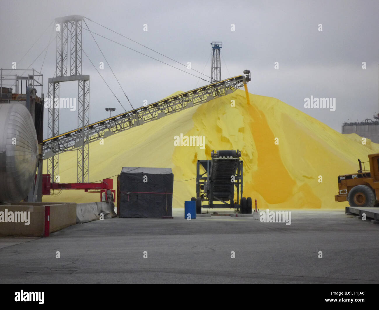Sulfur conveyor Stock Photo